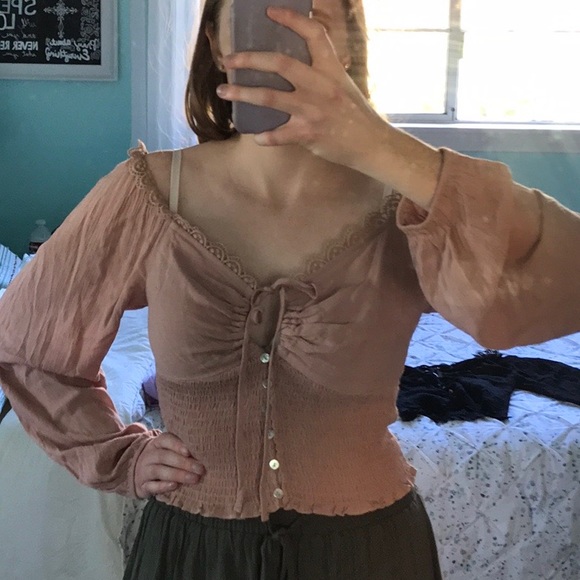 Nectar Clothing Long Sleeve Blush Top - Picture 2 of 9